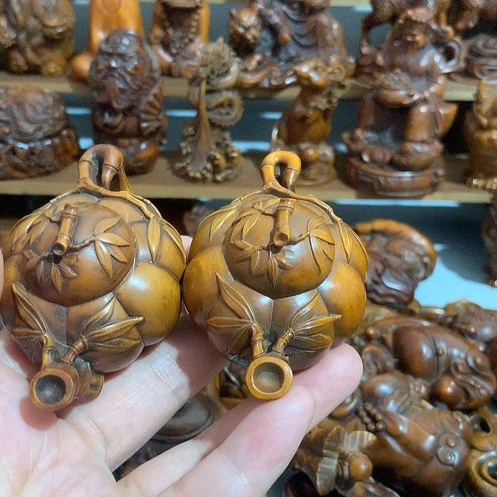 黄杨木竹子把把壶