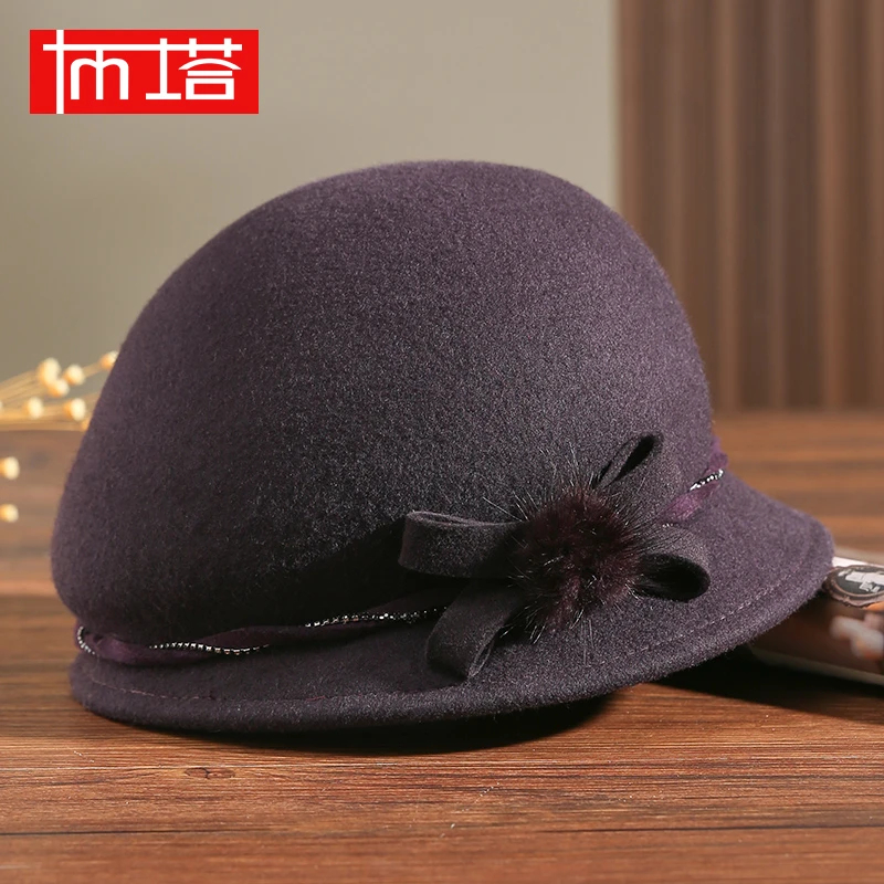 【PT1317盔型帽】绵羊毛贝雷帽定型帽百搭复古保暖日系秋冬百搭帽