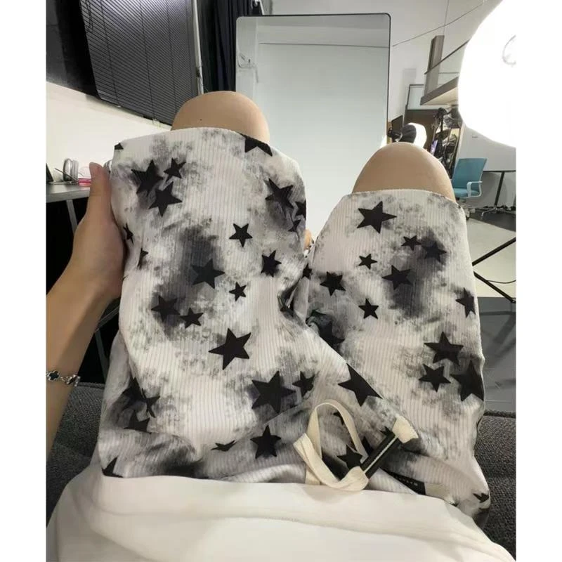 美式五角星短裤夏季薄款潮牌外穿大裤衩宽松中裤休闲运动五分裤子