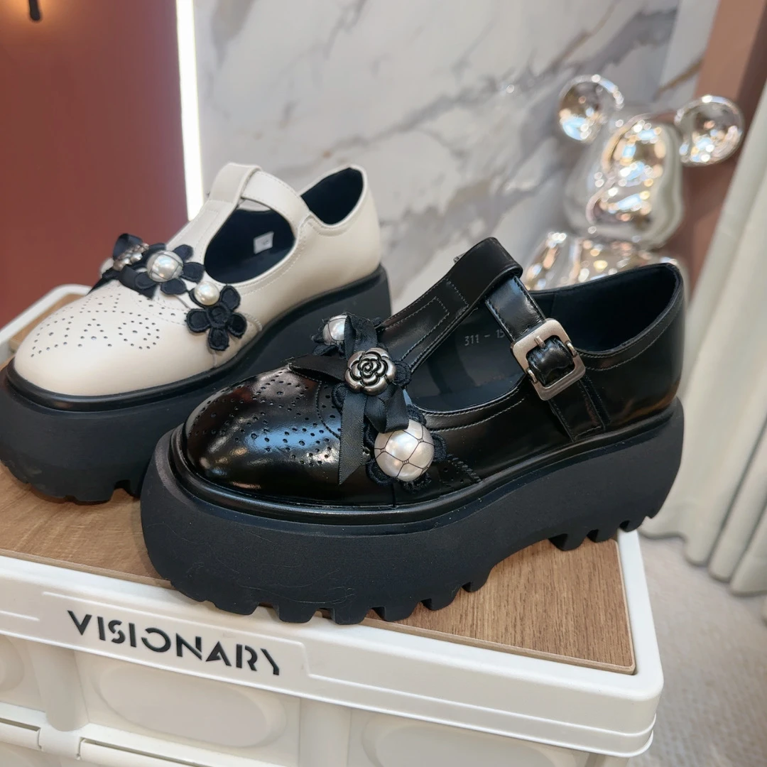 欧货新品复古英伦风厚底小皮鞋女法式jk粗跟百搭乐福鞋311-15岩