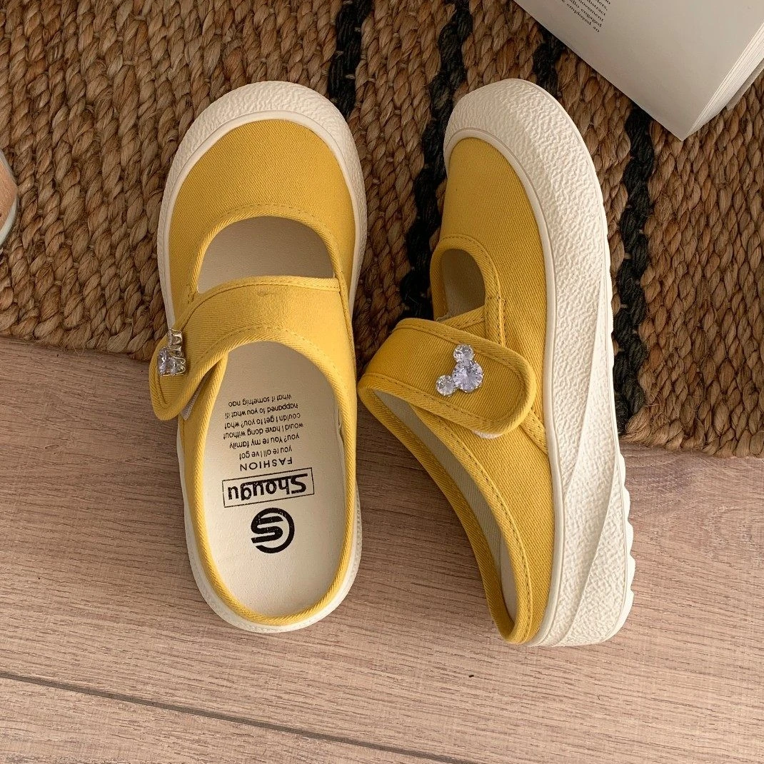 高品质魔术贴包头可外穿拖鞋女夏季新款圆头百搭洋气拖鞋一字拖