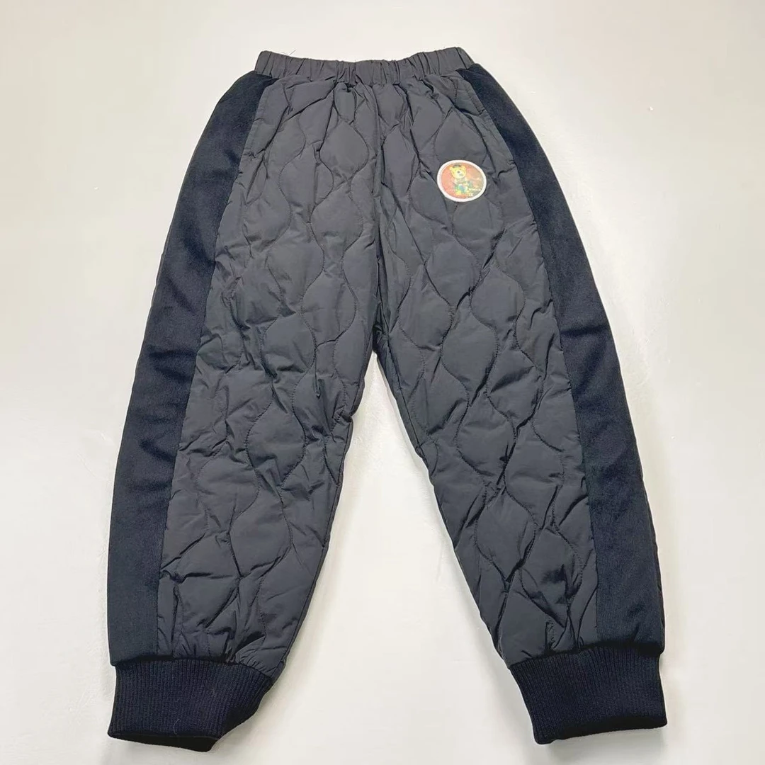 卜吉熊新款男女童款休闲时尚玩转魔方轻奢加厚保暖羽绒长裤（093）