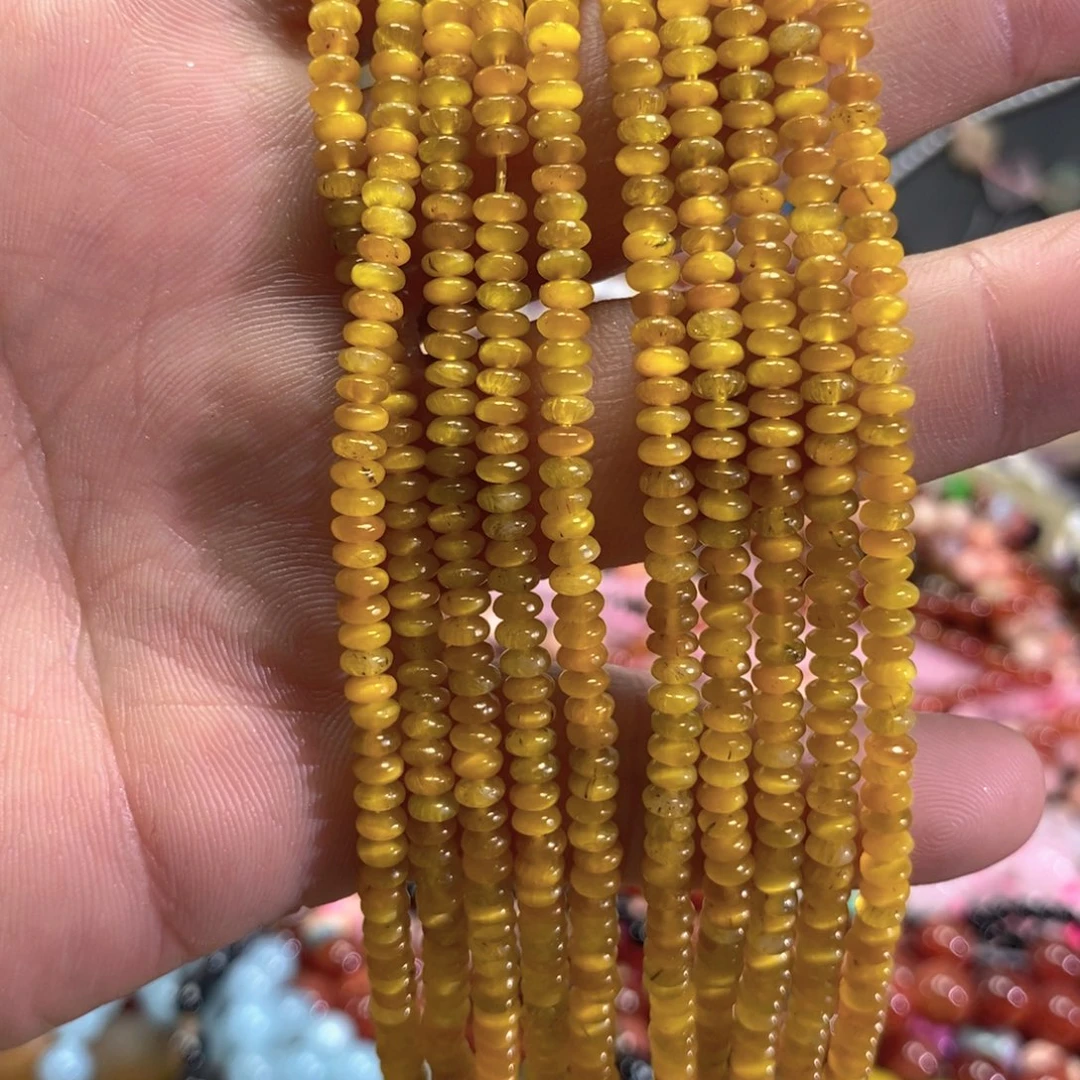 未镶嵌玛瑙/玉髓珠宝半成品天然金虎算盘一条卡4mm