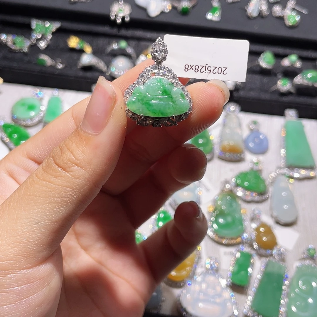 翡翠银S925镶嵌颈饰