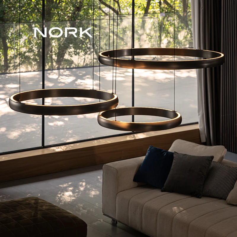 诺克卡蒂亚客厅吊灯现代设计师圆环形餐厅卧室意式极简别墅大厅