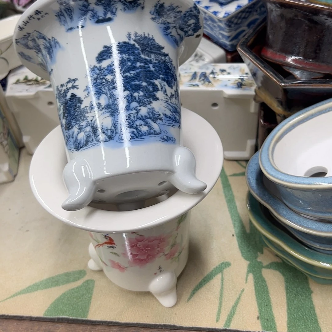 紫砂花盆058号瑕疵2个缩釉黑点处理介意勿拍