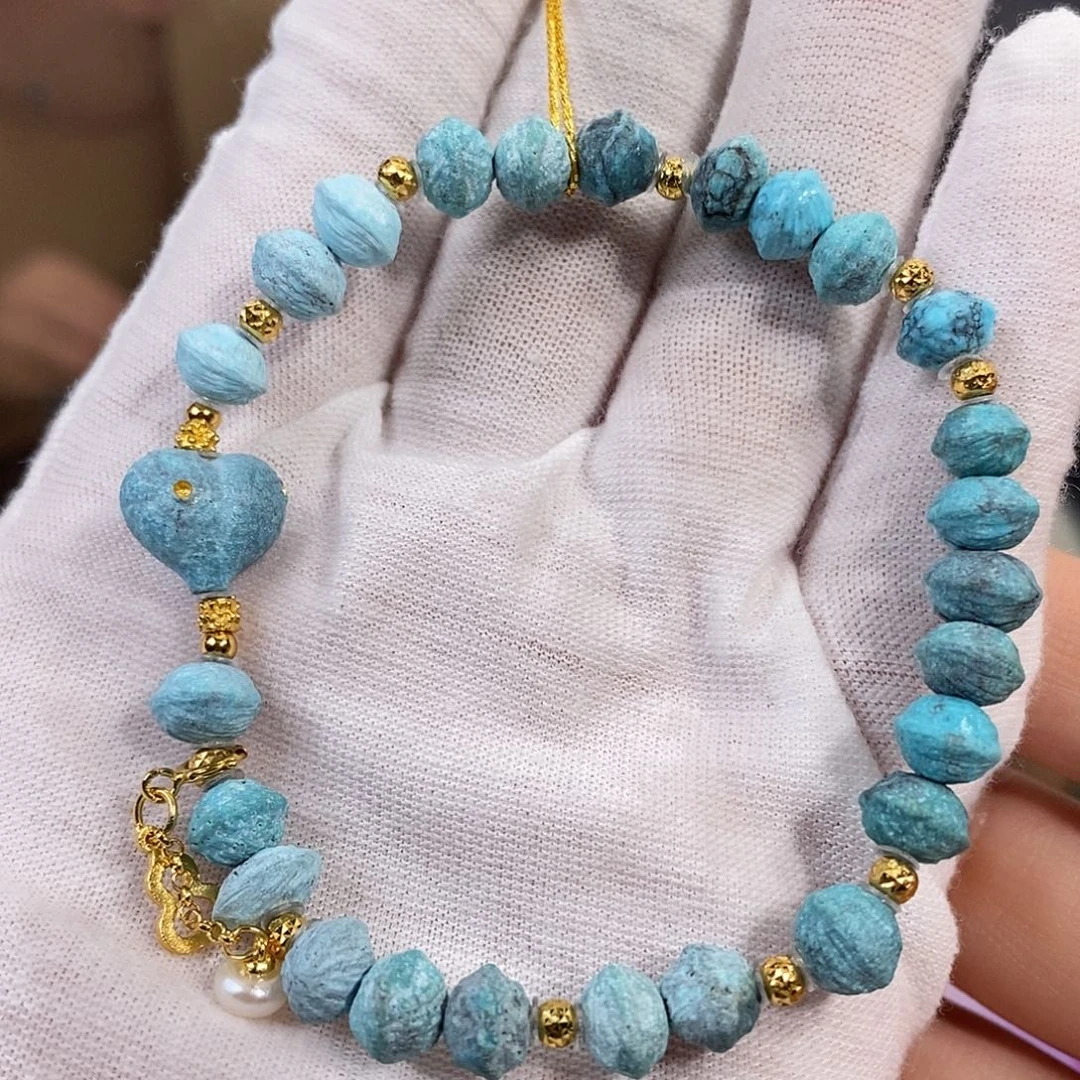 绿松石银S925镀金镶嵌珠宝奇石