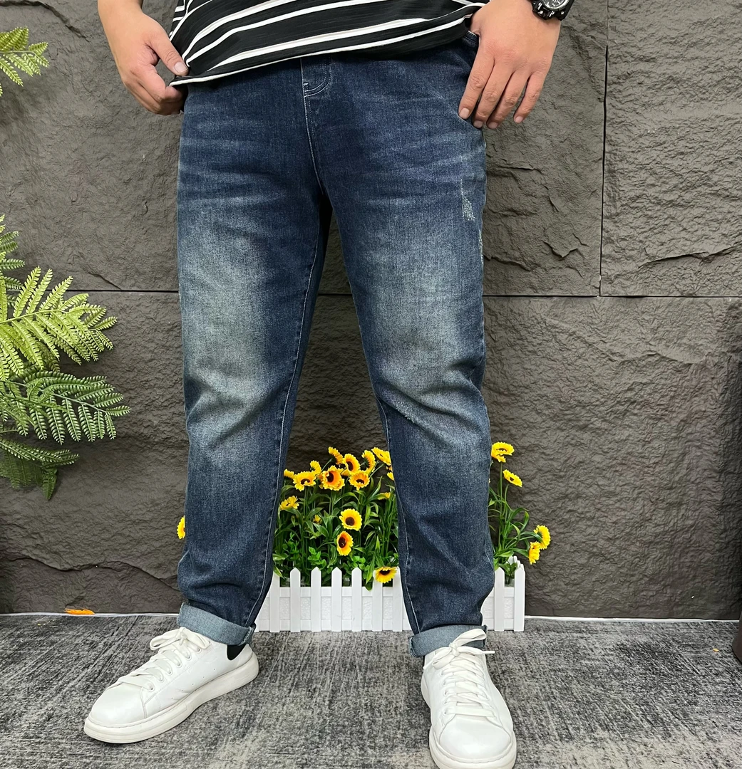 2025春季大码男士水洗直筒牛仔裤男士加大加肥休闲牛仔裤2505