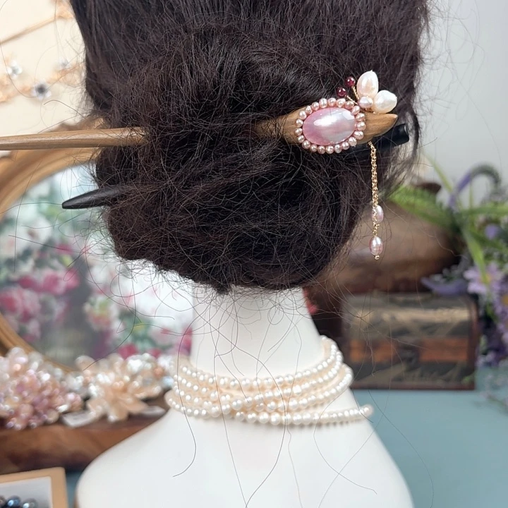 淡水珍珠发饰未镶嵌