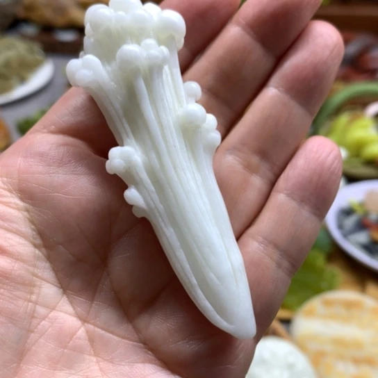 蛇纹石玉未镶嵌手把件文*心