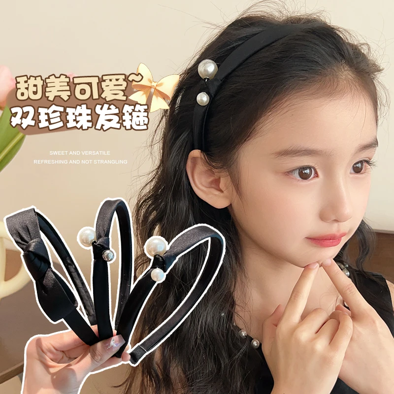 复古/宫廷日韩轻职风瑞丽风发箍头饰珍珠简约小香风法式黑色