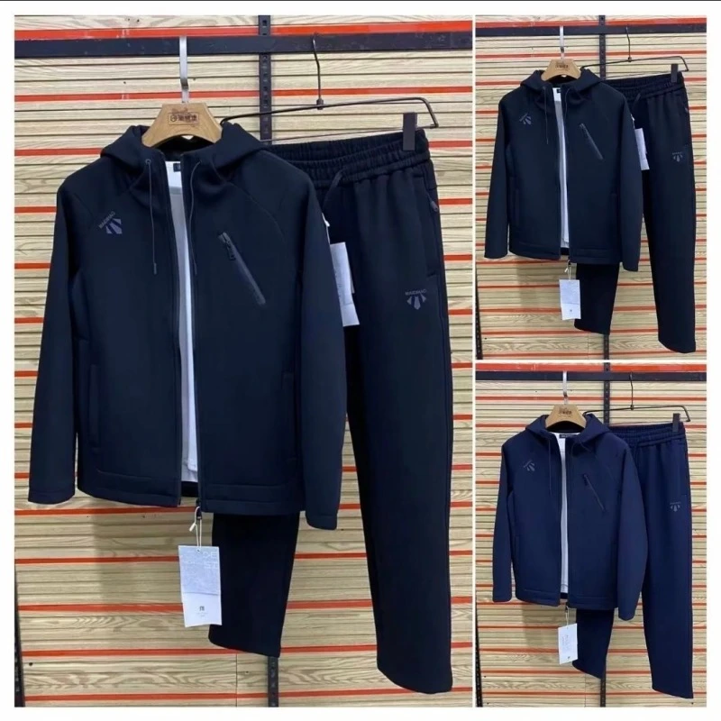 25年春季新款男士休闲简约百搭连帽休闲运动套装(上衣+裤子)8516