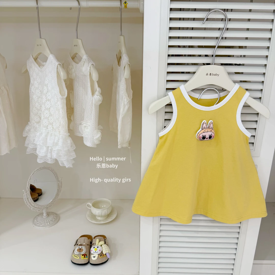 【乐恩baby】可爱bubu！女宝宝幼儿园穿搭休闲卡通背心裙连衣裙