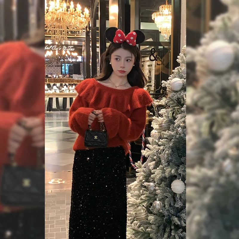 不出错No errors 氛围亮闪闪亮片半身裙女中长款