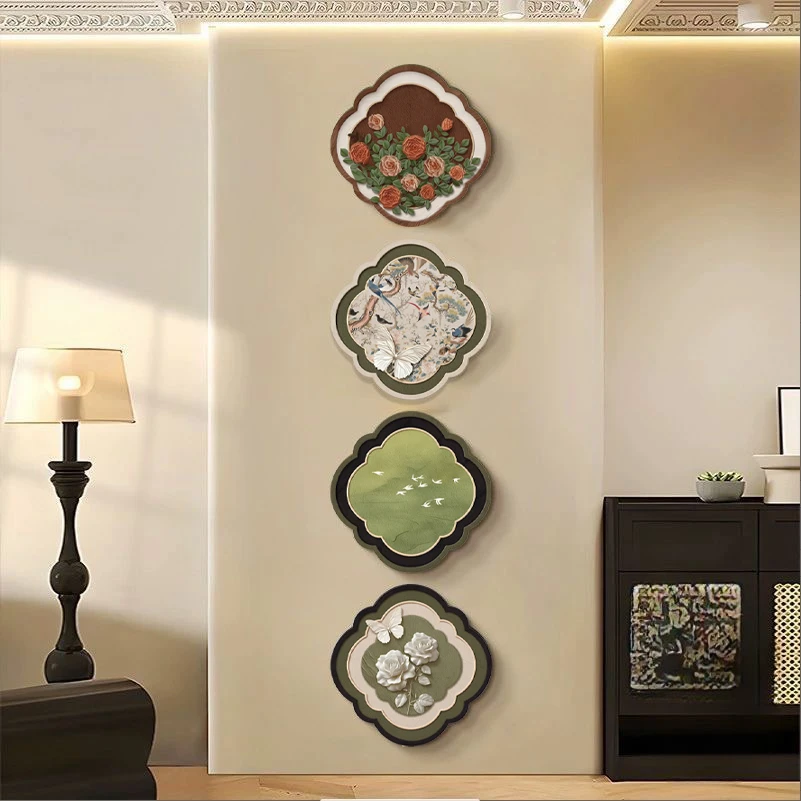 ZG02中古风玄关装饰画客厅宋代美学沙发背景墙复古走廊过道壁画