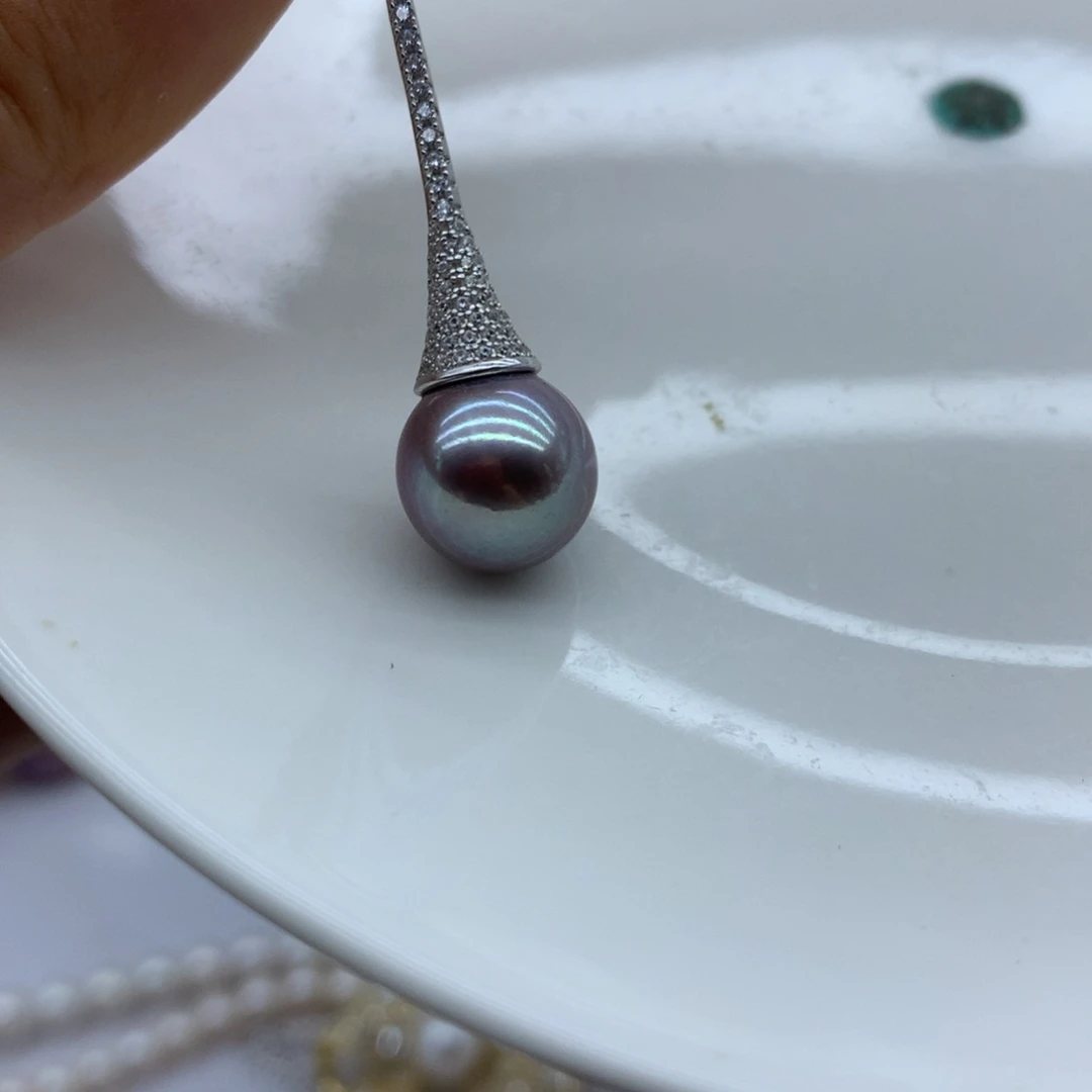 颈饰银S925镶嵌淡水珍珠