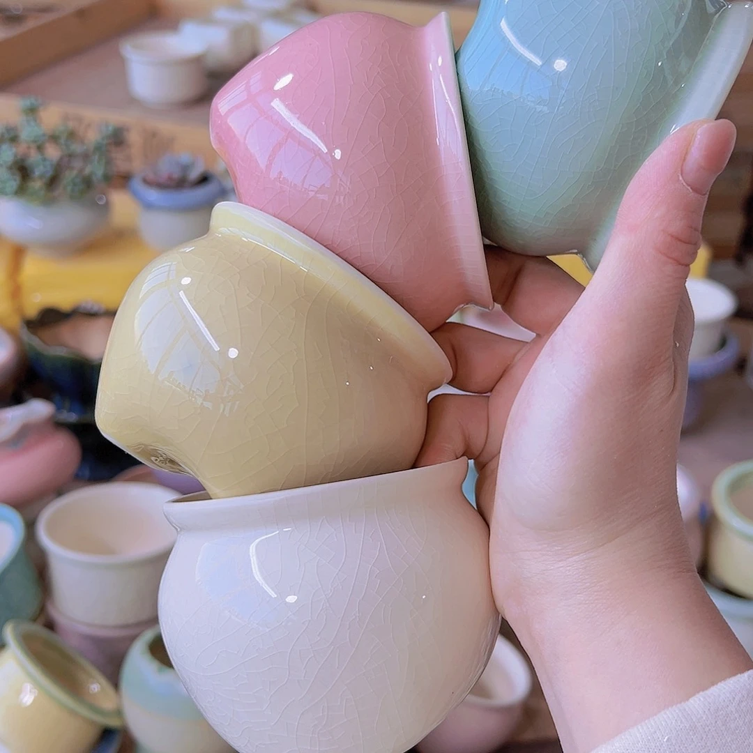 红陶陶瓷花盆当场满12包邮