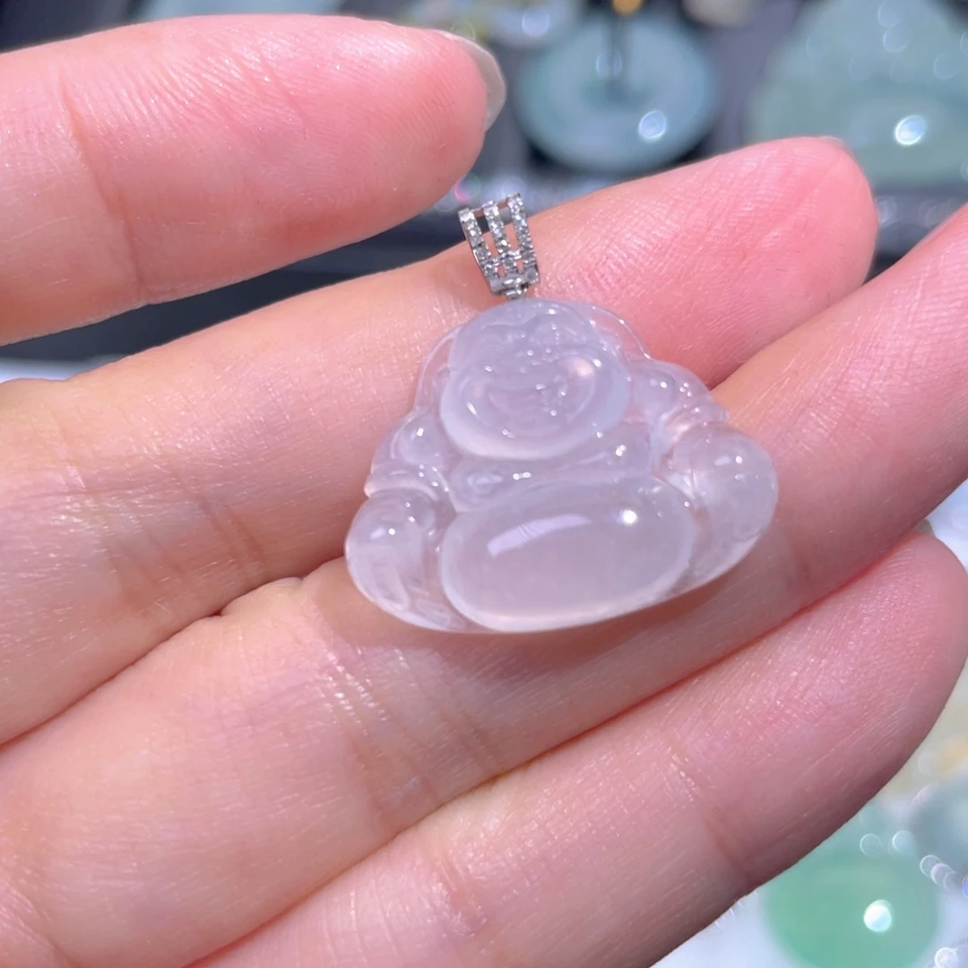 颈饰18K金镶嵌翡翠翡翠