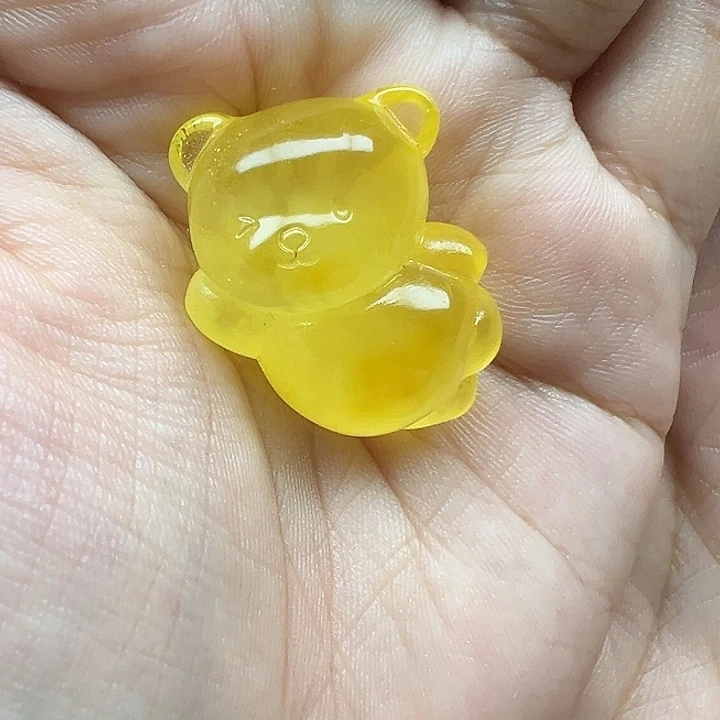 琥珀未镶嵌珠宝奇石飞熊打孔不退换