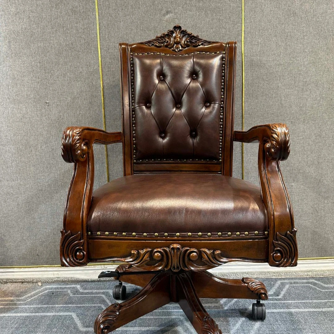 ZY108转椅 650*690*1200*坐高580 美式书桌椅美式真皮