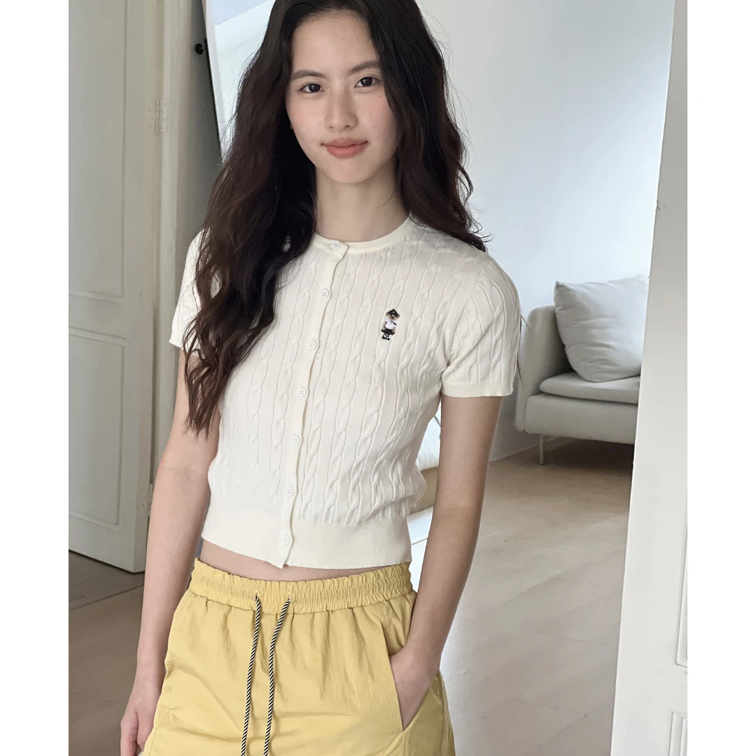 【清清】EIGHTHMONTH 麻花肌理感短袖针织衫女S91629