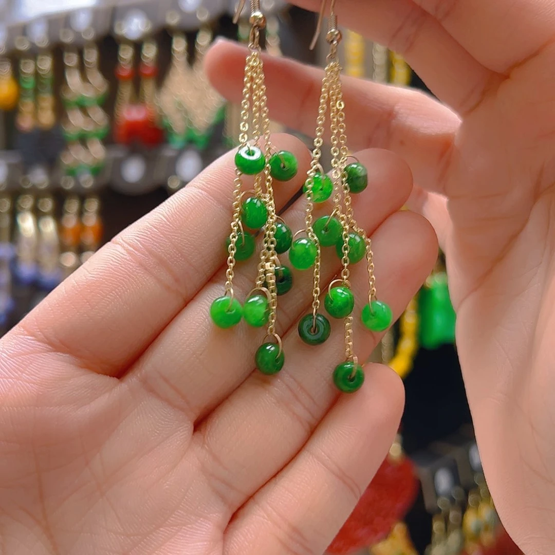 翡翠合金耳饰翡翠