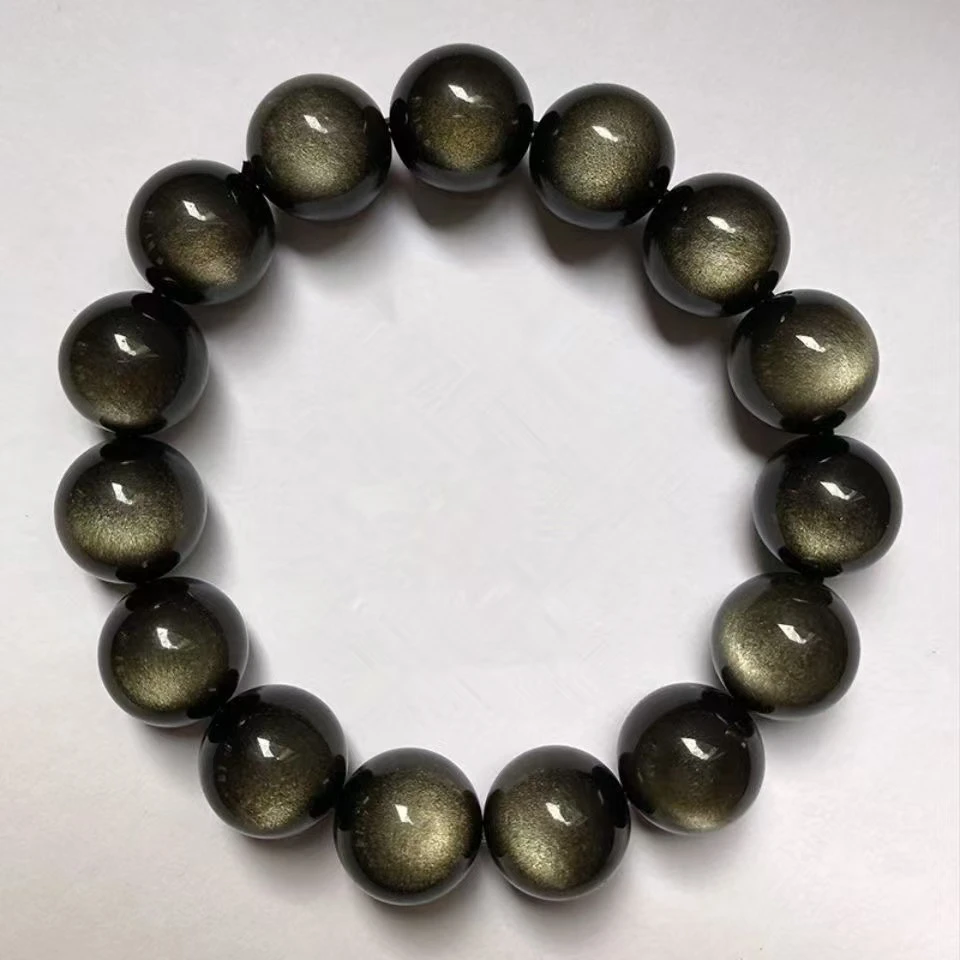 非金属莫桑石手链 天然金眼金耀石 手链双金眼礼物时尚单圈玉手串