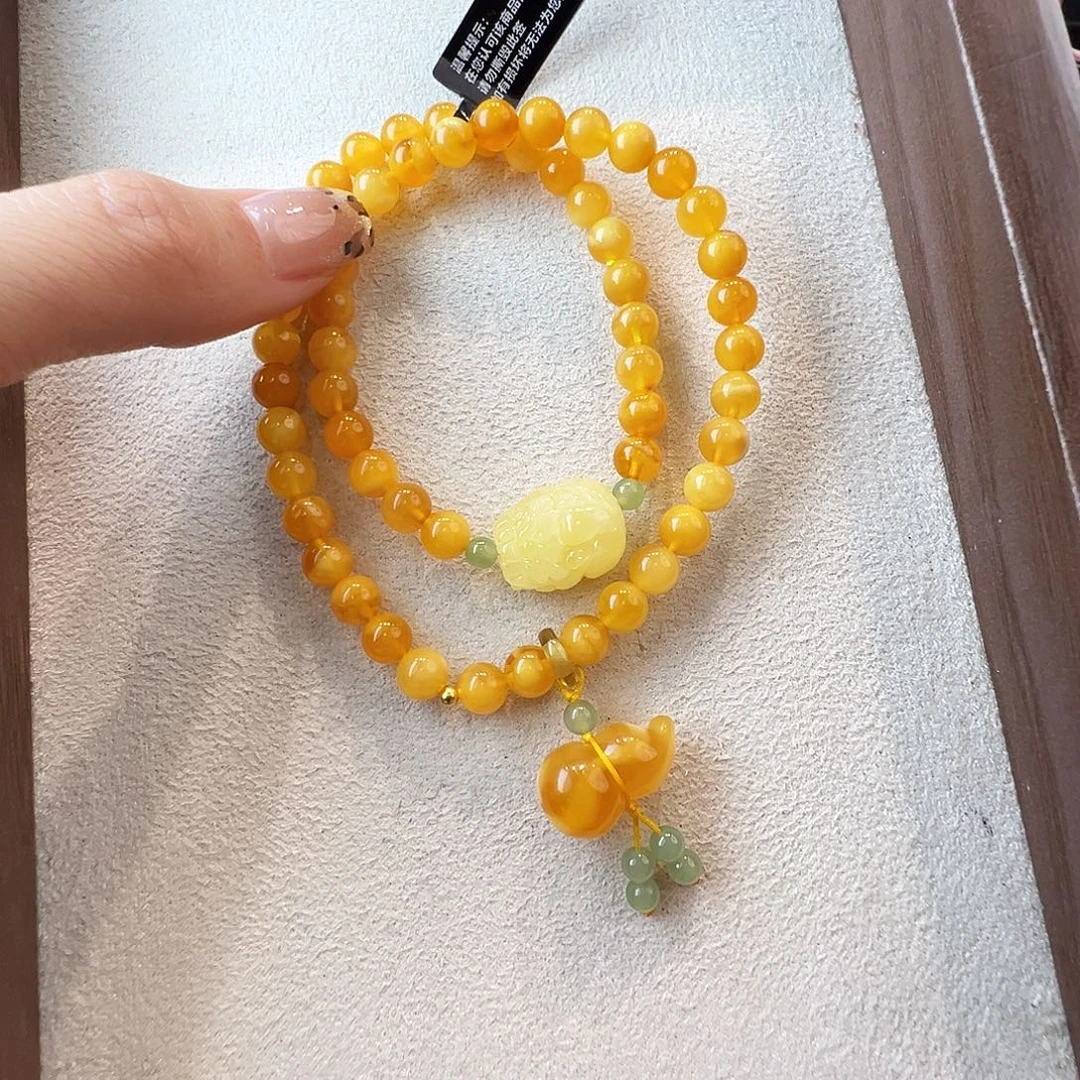 蜜蜡未镶嵌手链蜜蜡6.3mm