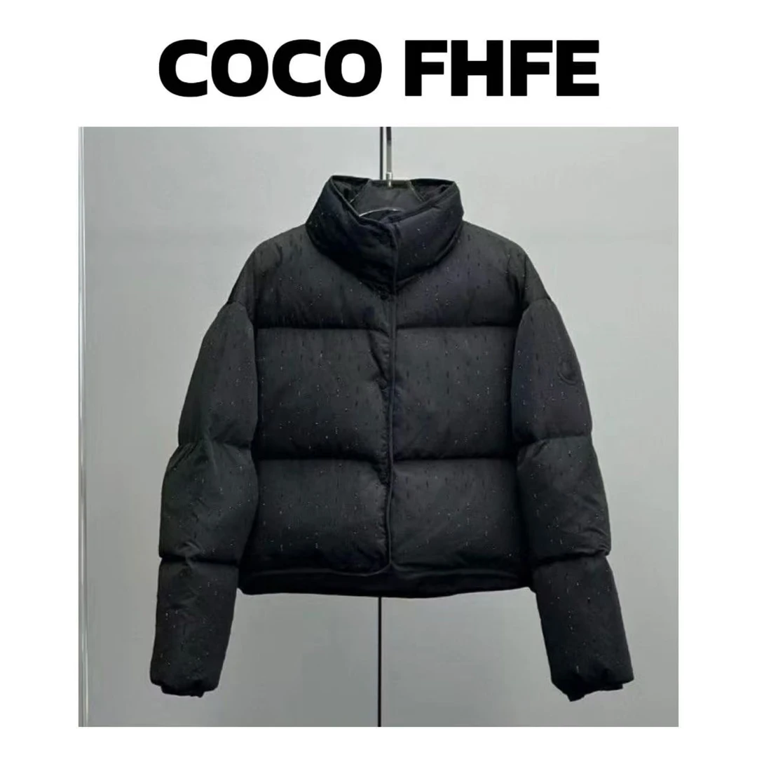 COCOFEFH【蒙1.3w】杨紫同款烫钻羽绒服短款保暖面包鹅绒服滑雪服
