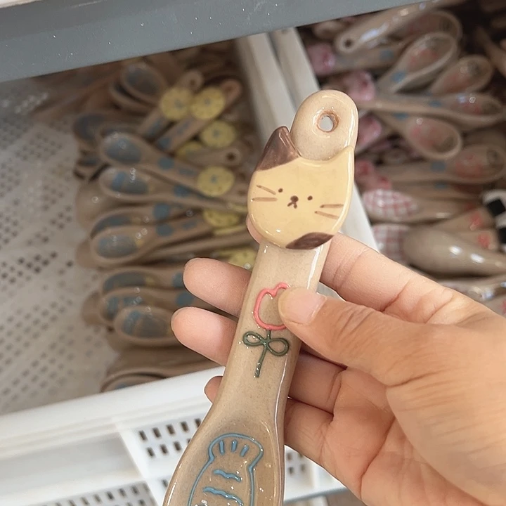 摆件手绘小猫勺子