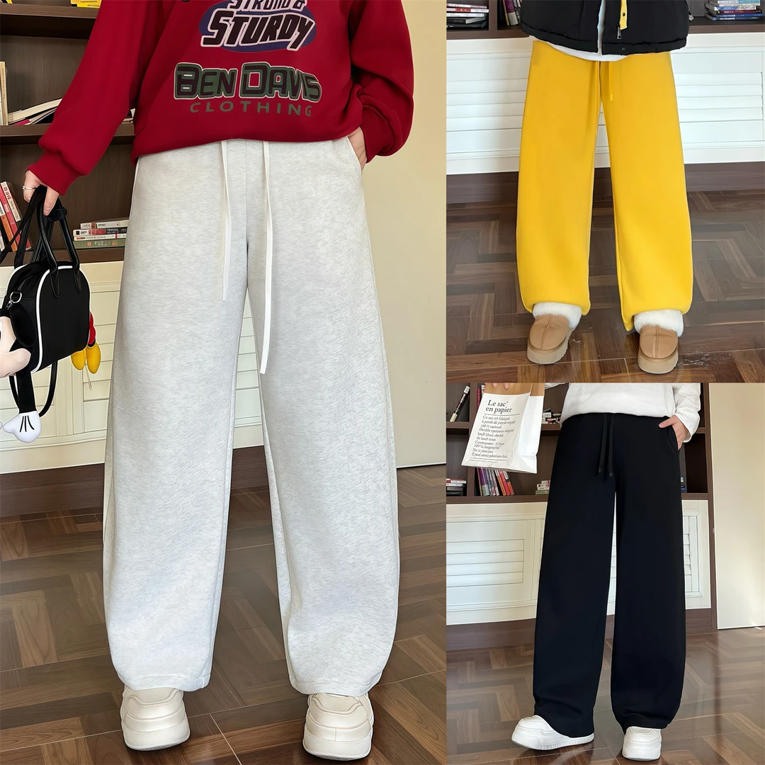 花契"露思甜茶"大码女装秋冬显瘦200斤胖mm韩版直筒休闲裤15744-F