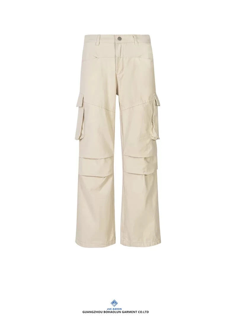 美式复古伞兵裤男潮牌宽松简约街头情侣休闲百搭直筒长裤