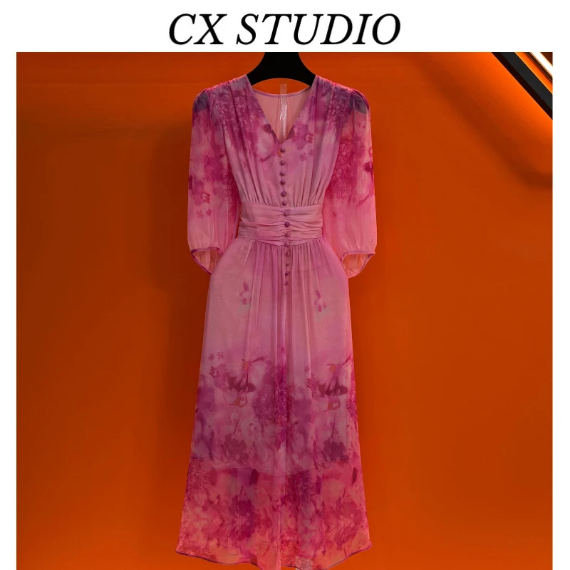 经典收腰轻奢时尚夏季连衣裙（定制女装）S3994