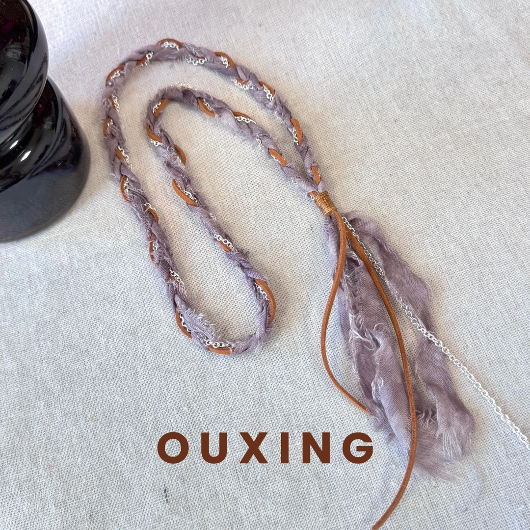 非金属棉绳项链 [柔纱漫]时尚百搭复古编织彩色仙女气质项链