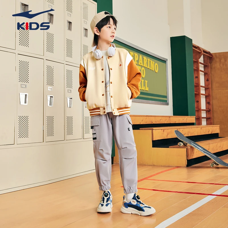 鸿星少年鸿星尔克儿童开衫卫衣新款秋季舒适时尚百搭卫衣