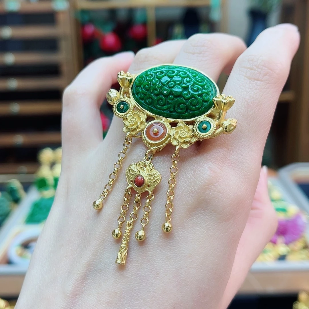 银S925镶嵌戒指翡翠48小时鉴赏期1