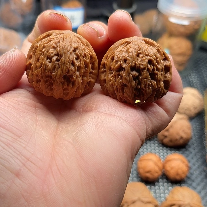 把件桃核小密纹边37