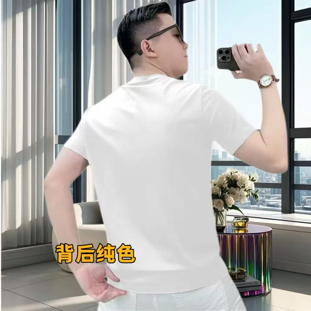 DD美式痞帅230克重磅纯棉短袖T恤男女微修身休闲时尚圆领印花上衣