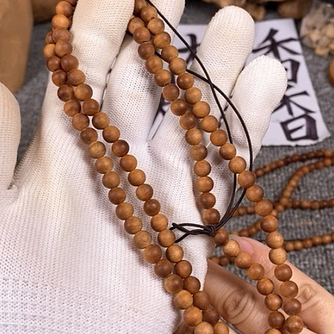 檀香木手串/手链老山檀香黑肉0.6/108沉水微瑕疵
