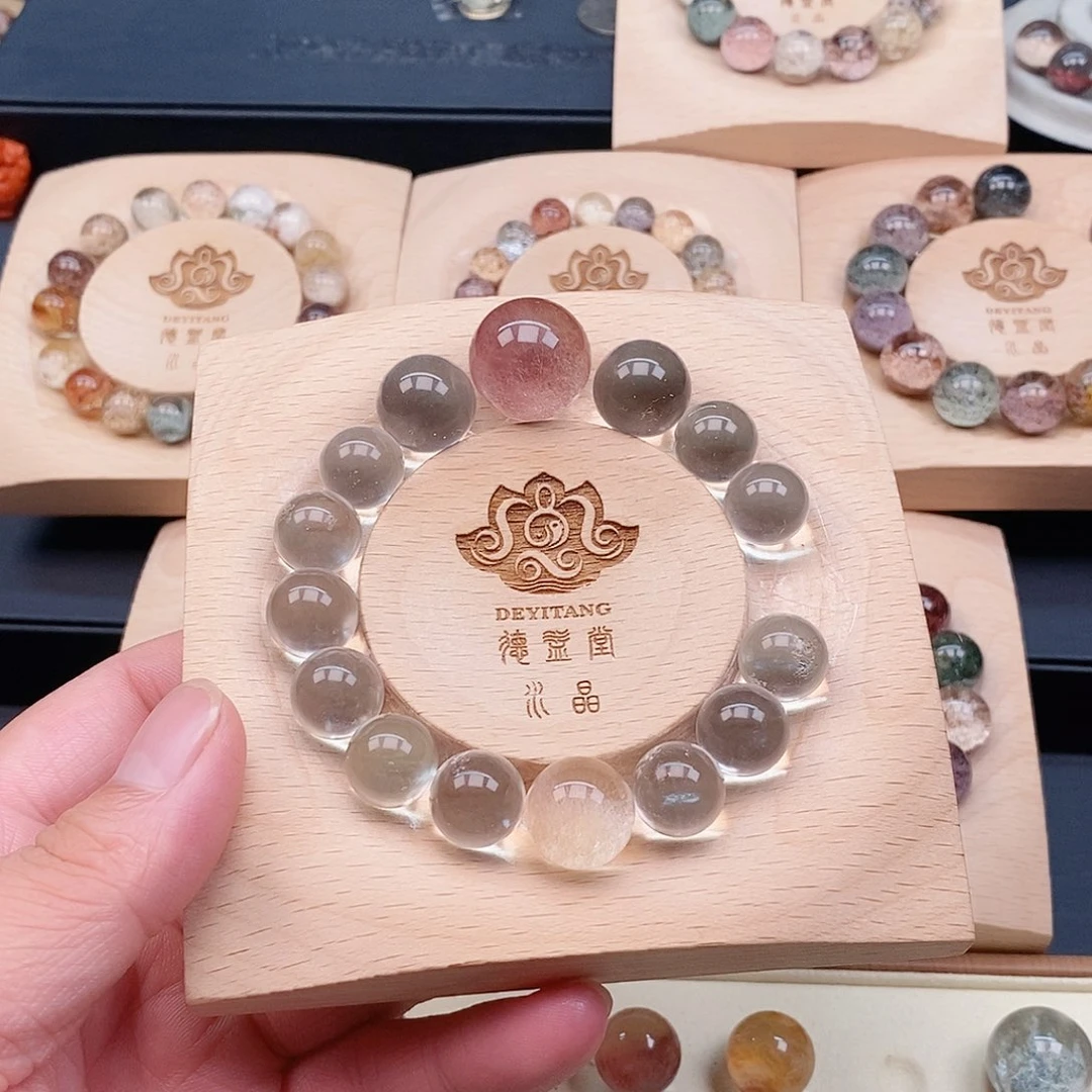 m***a水晶颈饰未镶嵌德益堂水晶打孔定制不退不换