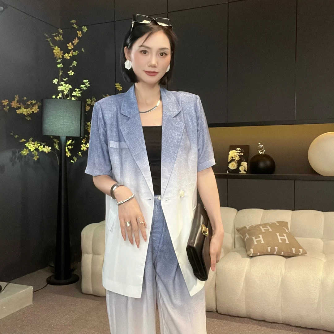 【XIAO】夏季轻奢高级定制面料走秀款显气质高级感西装套装8098