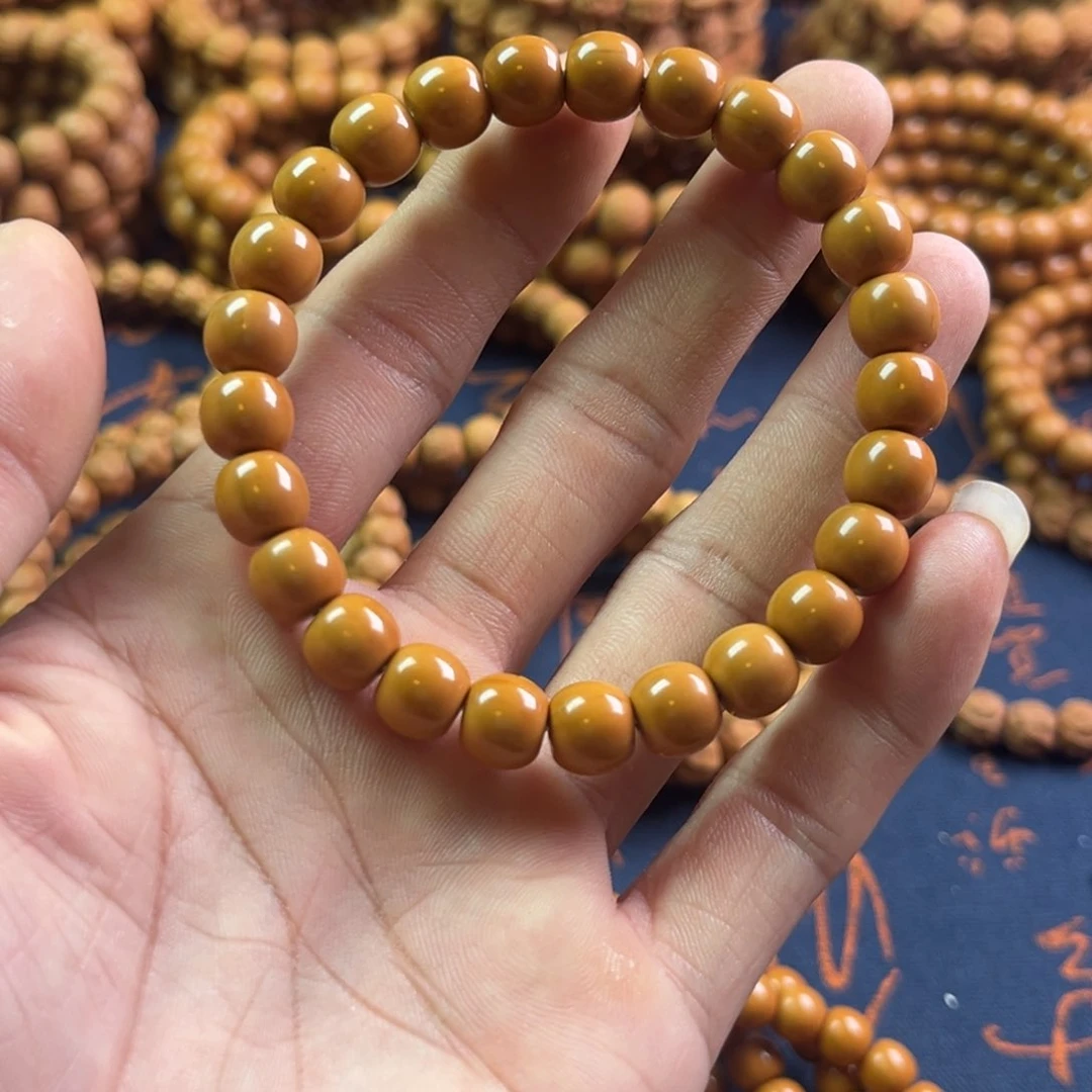 桃核手串返油无暇油点直切老型