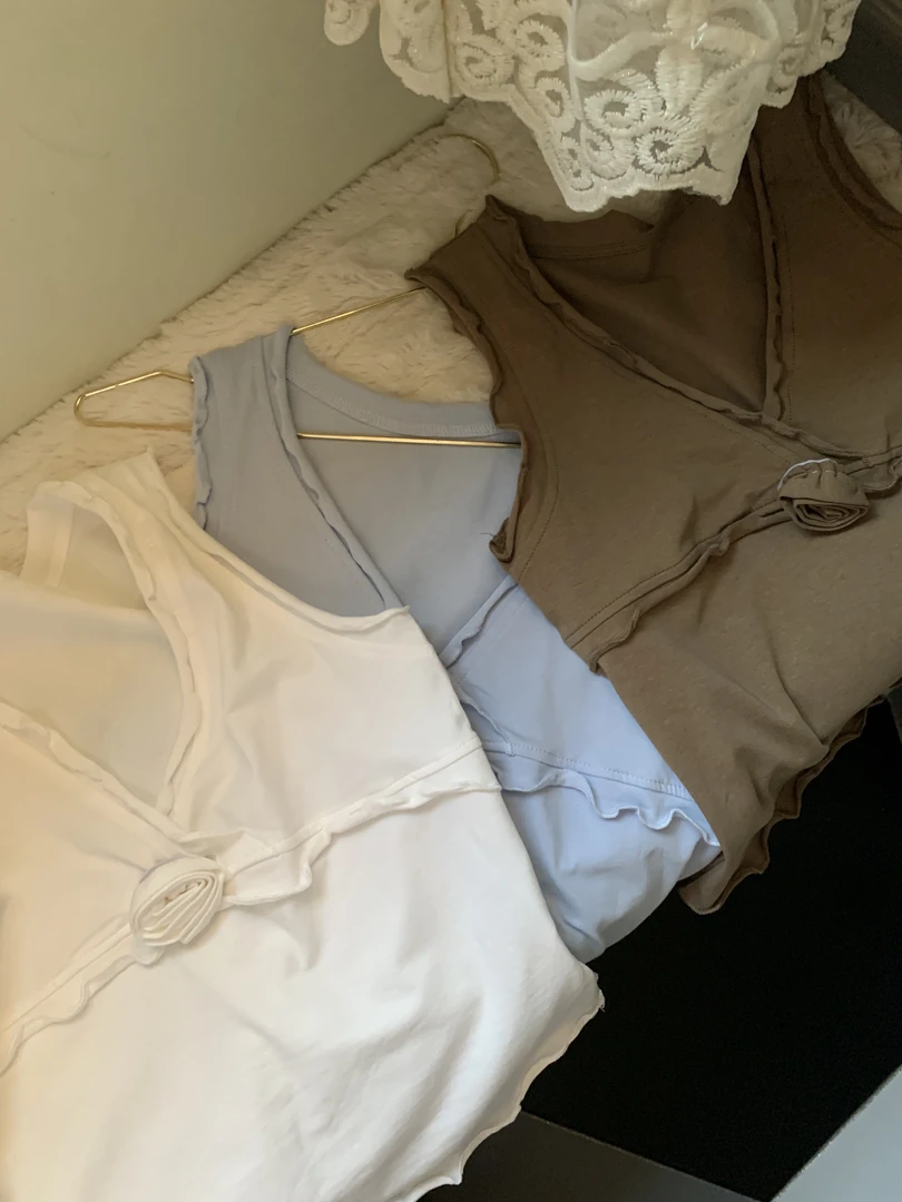 No退no 换X·HEHE【美少女日记】韩国订制款胸花背心