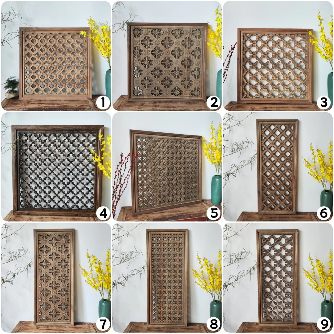 宋氏美学中式实木花窗仿古木窗茶室挂件定制老旧壁挂装饰玄关客厅