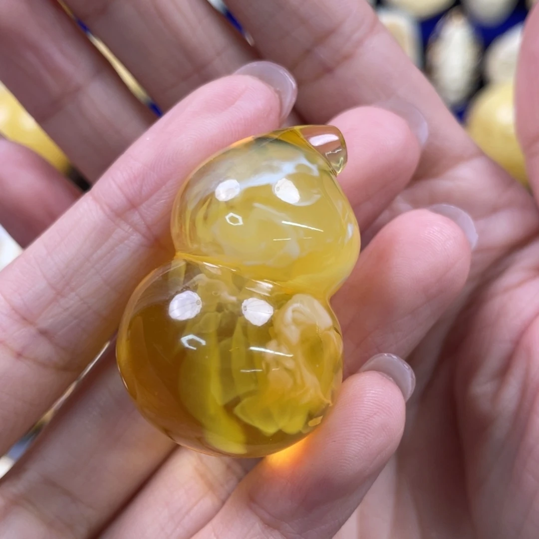 未镶嵌蜜蜡裸石琥珀蜜蜡葫芦吊坠