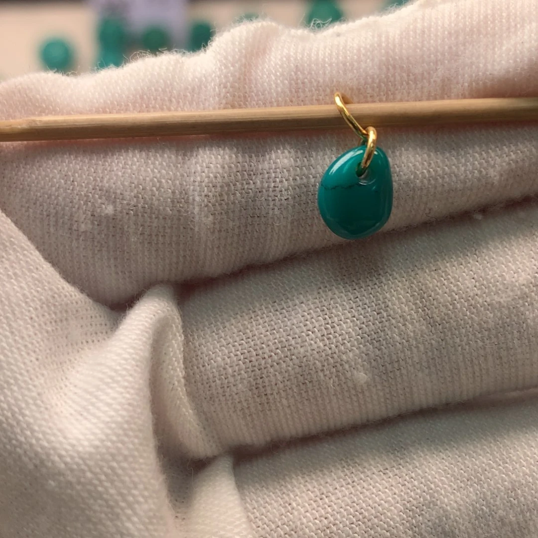 绿松石18K金镶嵌配饰j