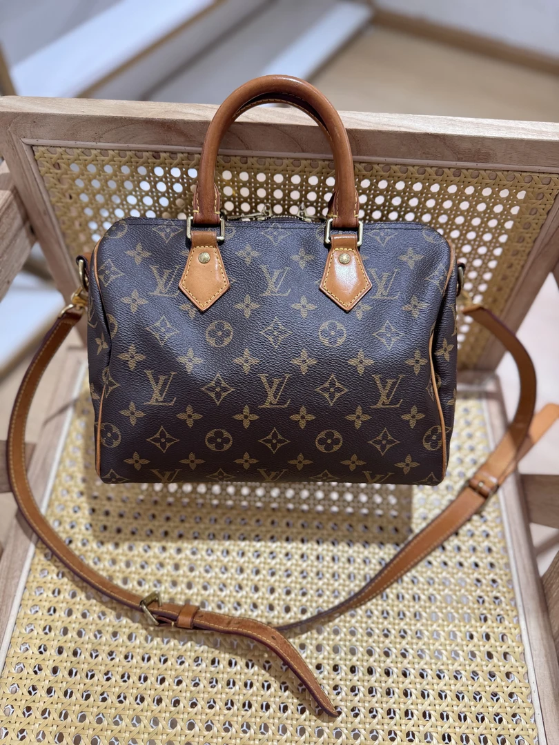 95新 LouisVuitton/路易威登 老花speedy25肩带款