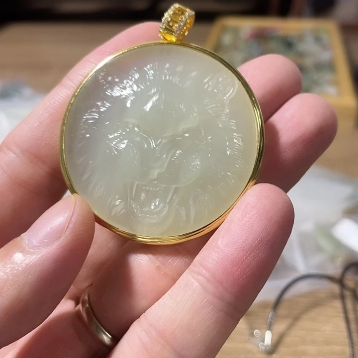 和田玉银S925镀金镶嵌颈饰