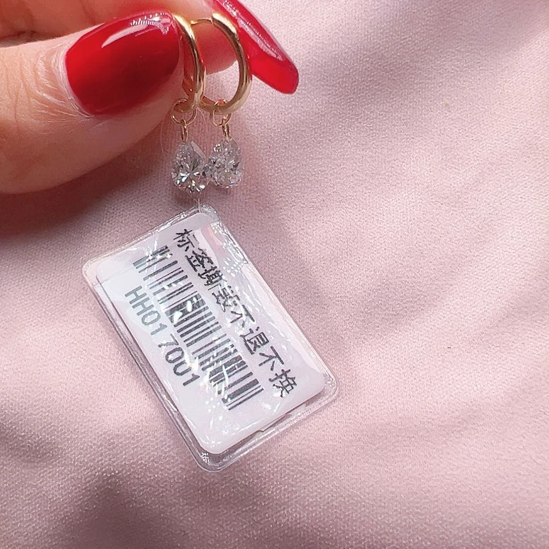 18K金镶嵌实验室培育钻石耳环1.09ct水滴形培育钻石耳扣