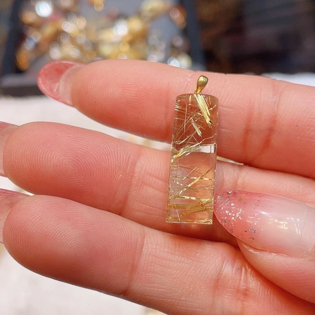 水晶钛晶18K金镶嵌青*檬